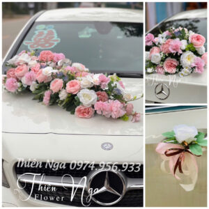 Hoa trang trí xe cưới GIÁ CHO THUÊ