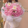bó hoa cẩm tú cầu hồng mix tulip siu iu