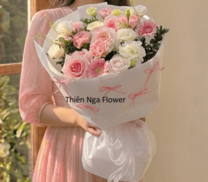 Bó hoa quà tặng tone hồng xinh iu A1