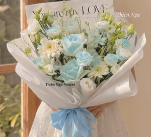 Bó hoa quà tặng tone xanh dương A2