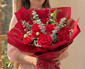 Bó hoa tươi quà tặng tone đỏ ngọt ngào B1