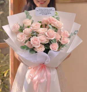 Tình nồng say- bó hoa tươi tone hồng