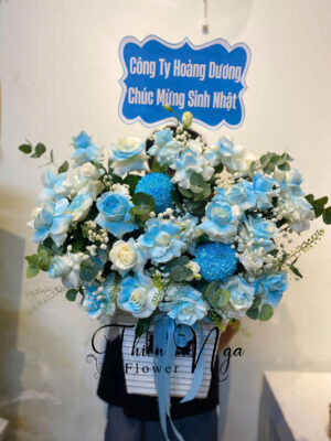 Giỏ hoa quà tặng cao cấp TONE XANH DƯƠNG-B86