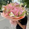 Bó hoa tulip mix cẩm tú cầu hồng
